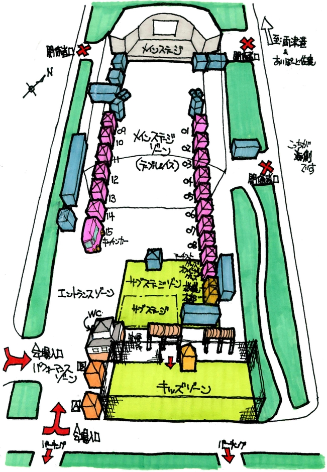 しま夢ジャズ・イン佐渡2023 会場イラストMAP