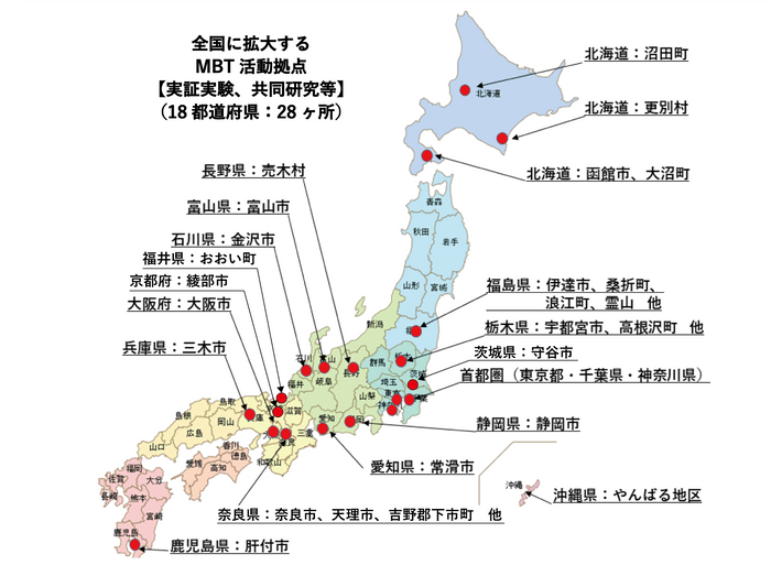 全国に拡大するMBT活動拠点