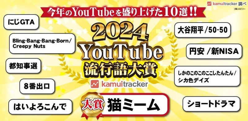 「2024年YouTube流行語大賞」発表！今年最も輝いたのは「猫ミーム」