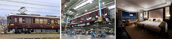 (中央)写真提供:阪急電鉄株式会社、(右)トレインビュールーム(一例)