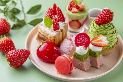 静岡抹茶といちごのスイーツプレート ※BonBonBERRY cafe限定