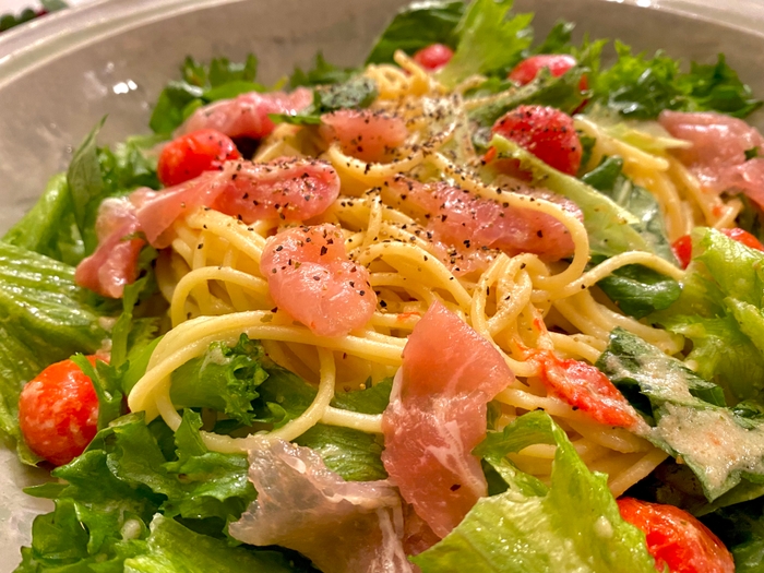 <生ハムのサラダパスタ>酵素入り生ドレッシング 玉葱と塩麹