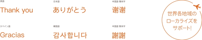 豊富な多言語対応