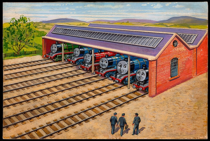 1巻「3だいの機関車」より 最初の原画/レジナルド・ダルビー