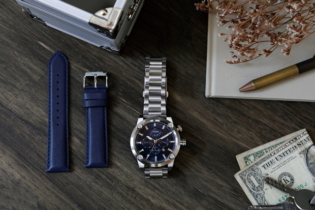 メタル&革ベルトセット NAVY