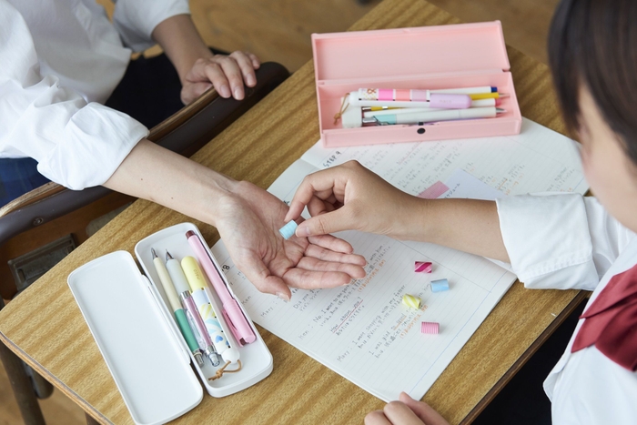 巻き替えたものを友だちと交換