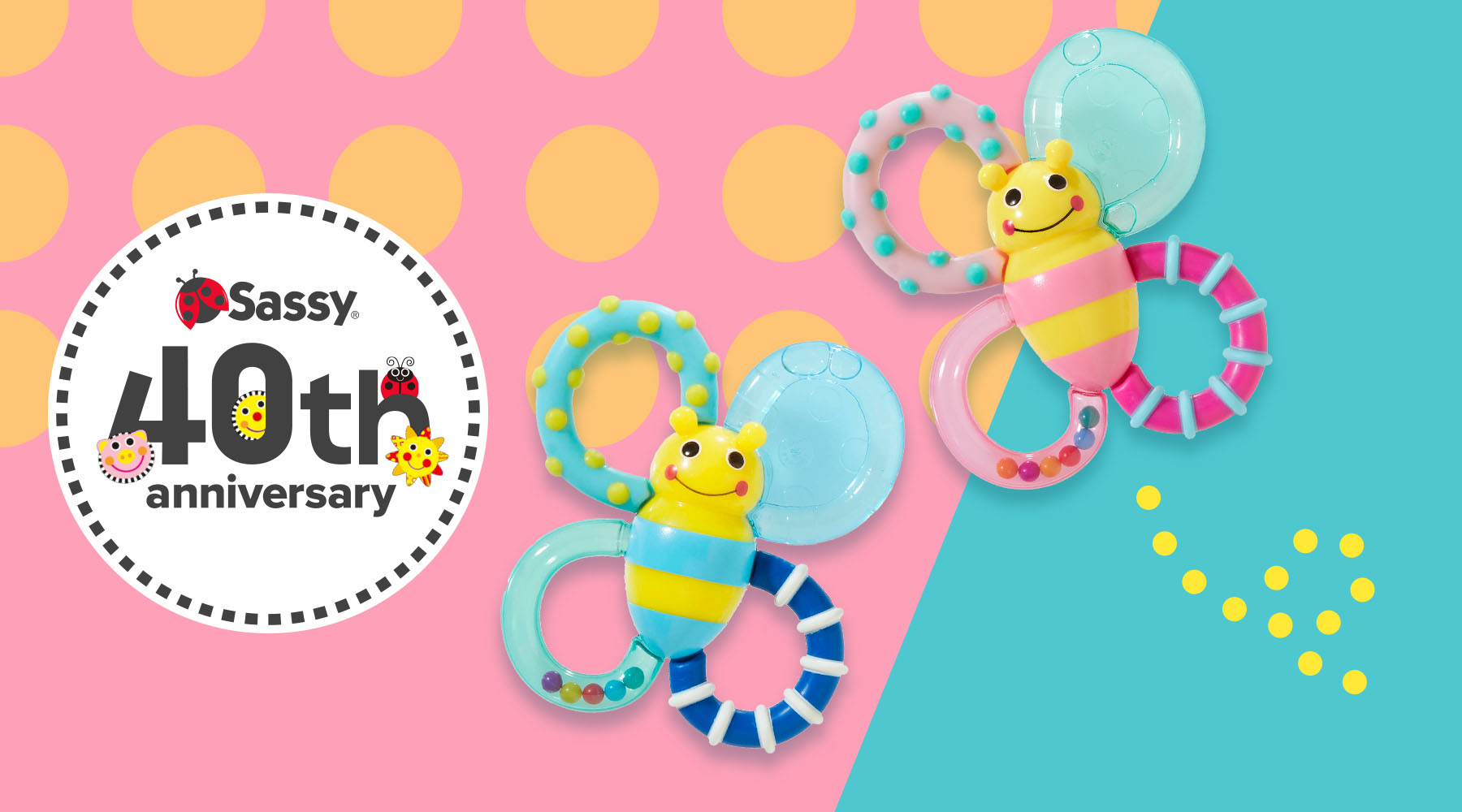世界累計販売500万個！知育玩具のSassy（サッシー）のロングセラー歯がため『カミカミみつばち』、日本限定カラーが新登場！