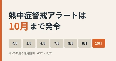 熱中症警戒アラートは10月まで　秋も気をつけたい熱中症と猛暑対策