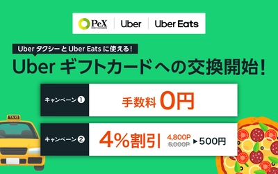 ポイント交換サイト「PeX」、「PeXポイント」から「Uberギフトカード」への交換開始