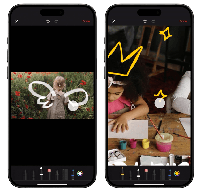 動画に直接描くライブドローイング機能