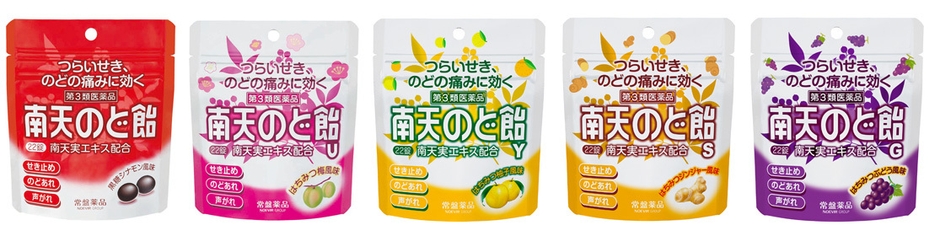 南天のど飴 22錠(パウチ)5風味