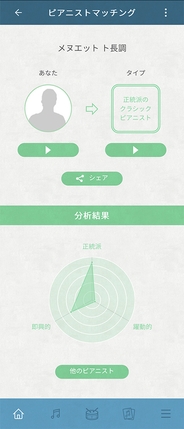 アプリ「Piano Every Day」の新機能「Pianist Matching」画面