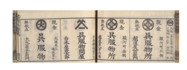 中川五郎左衛門 編『江戸買物独案内』下巻、文政７年(1824)刊、国立国会図書館デジタルコレクション