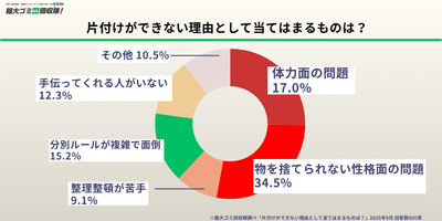 片付けができない理由として当てはまるものは?
