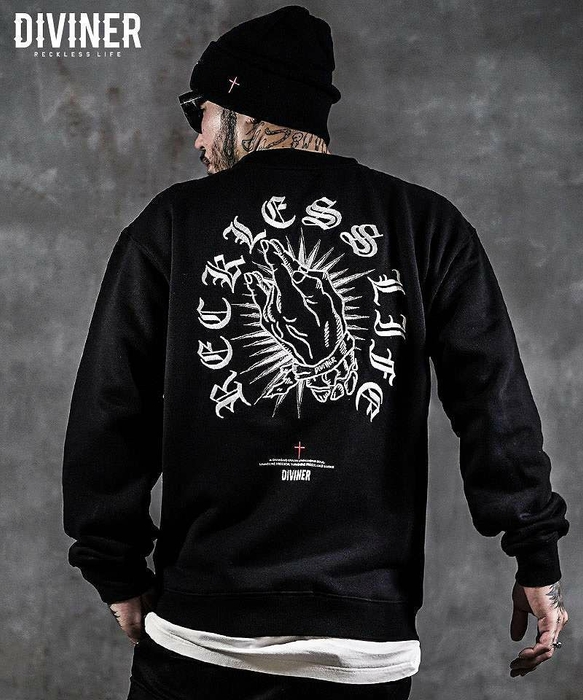 【Black Letter】Talisman Sweat Shirt（ブラック/ホワイト）