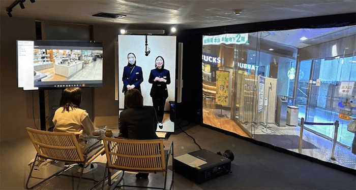 ＜実際のデジタル技術を活用した接客の様子＞