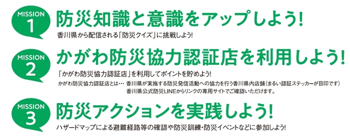 防災ポイントがたまる【3つのミッション】