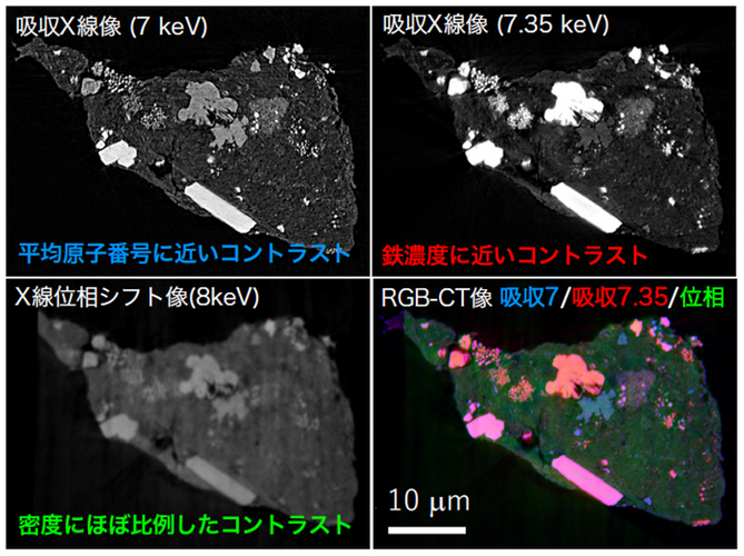 図2 小惑星リュウグウサンプルのX線ナノCT像（サンプル：C0103-FC007）