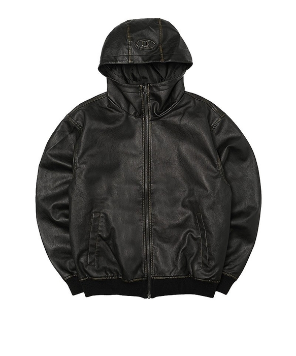 Dirty Leather Hood Jacket