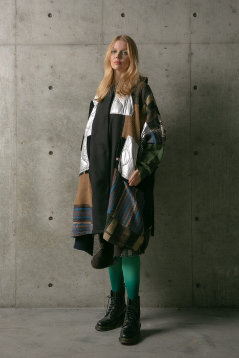 ヴィンテージニットコラージュコート