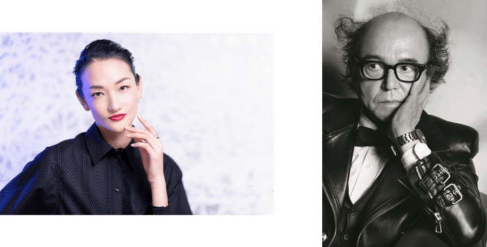 モデル 冨永愛/鈴木正文(『GQ JAPAN』編集長)