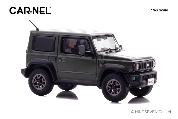 CARNEL 1/43 スズキ ジムニー シエラ JC (JB74W) 2018 Jungle Green:右前