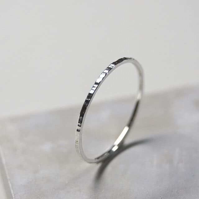 銀のつちめ模様リング講座