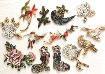 刺繍作品:群