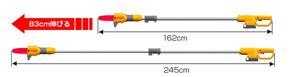 ポールの長さを無段階調節