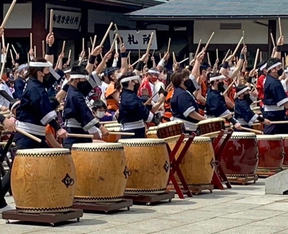 地域の和太鼓チームの指導