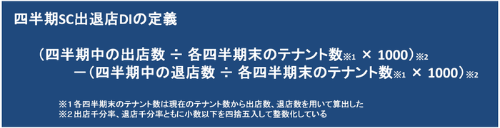 四半期SC出退店D.I.の定義