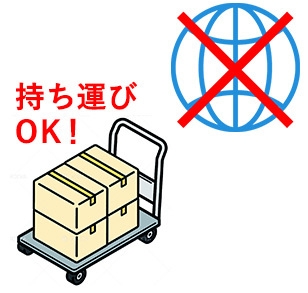 インターネット不要、持ち運びOK