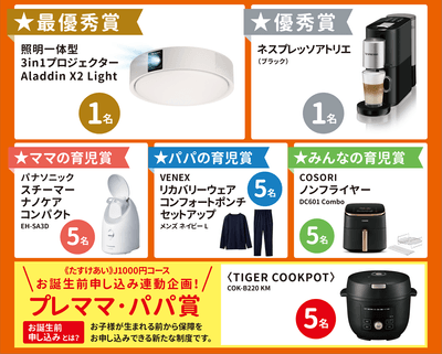 入賞者へは豪華賞品プレゼント！