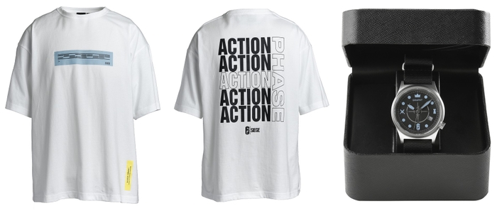 6SIEGE ACTION PHASE プリントTシャツ(front / back) / 6SIEGE Wrist Watch Type2