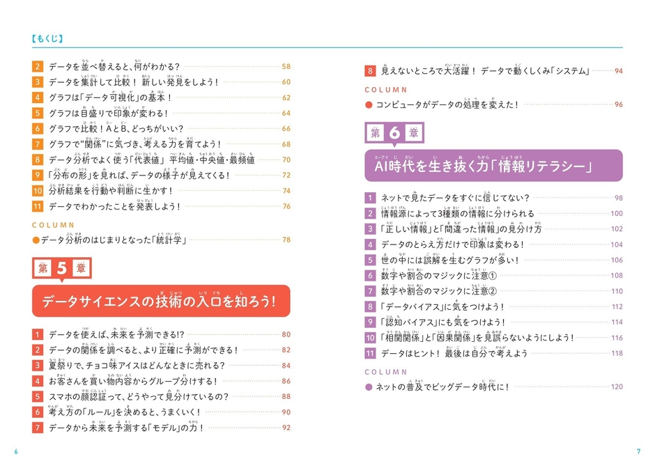 『こどもデータサイエンス　なぜデータサイエンスが必要なのかがわかる本』もくじ②