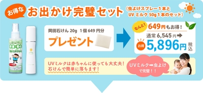 お出かけ完璧セット(虫よけスプレー1本とUVミルク50g1本のセット)