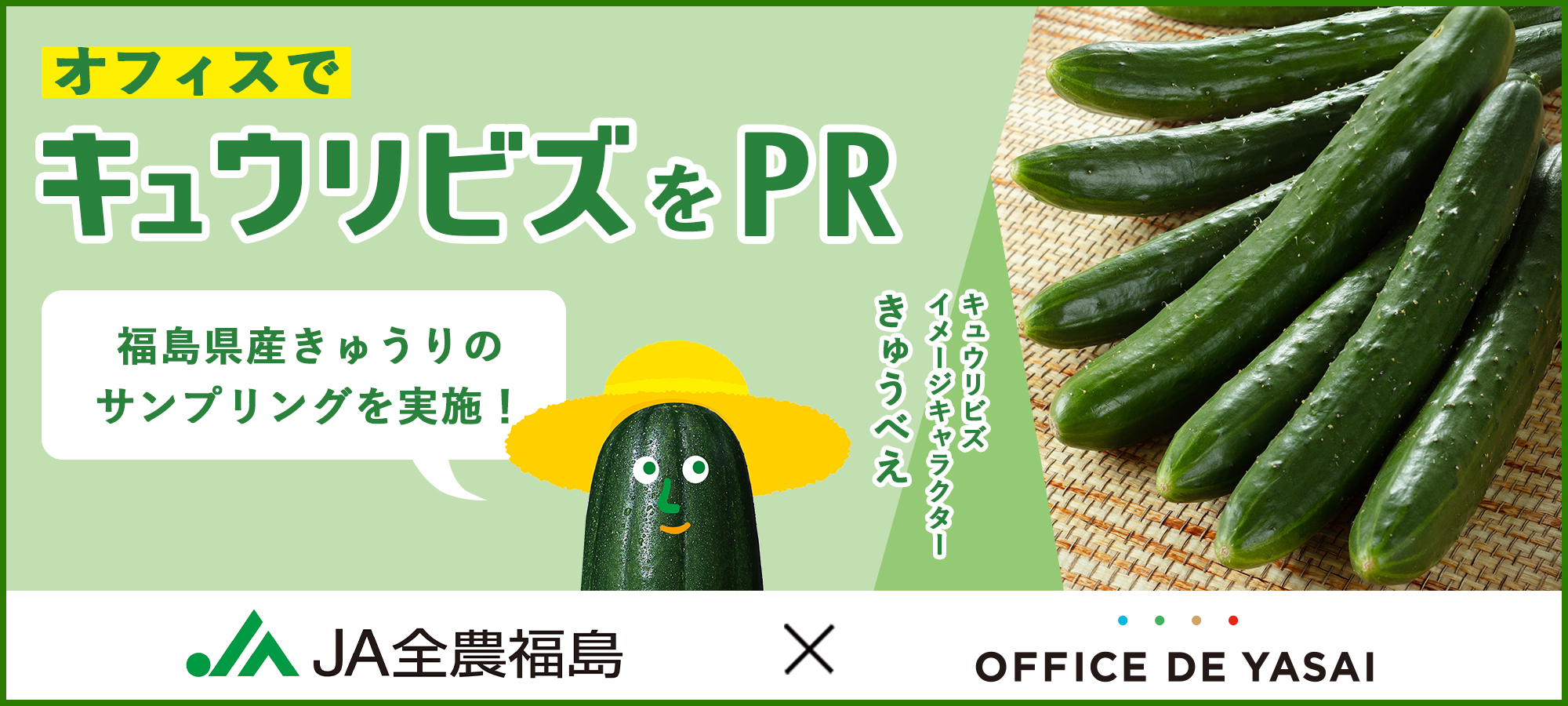 Ja全農福島 Office De Yasai オフィスで福島県産きゅうりの冷蔵サンプリングを実施 オフィスワーカーに キュウリビズ をpr Newscast