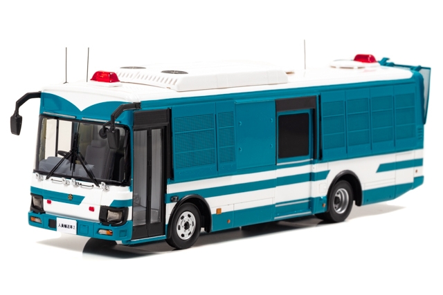 1/43 いすゞ エルガミオ 2018 警備部機動隊大型人員輸送車両:左前