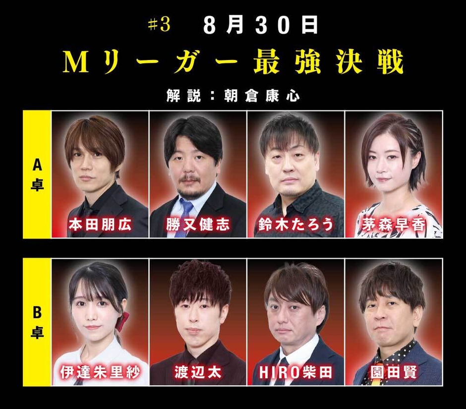 ＃3　8月30日「Mリーガー最強決戦」