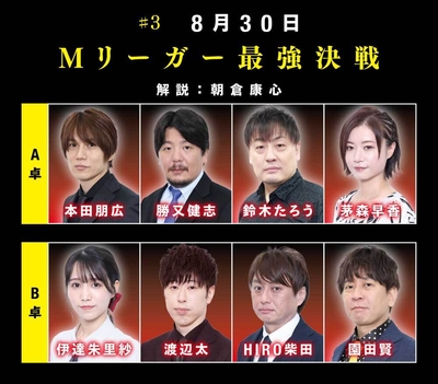 ＃3　8月30日「Mリーガー最強決戦」