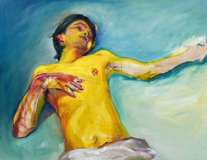 長谷川彰宏「Untitled」(2022) キャンバス、油彩 112×145.6cm