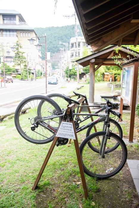 温泉街からサイクリング