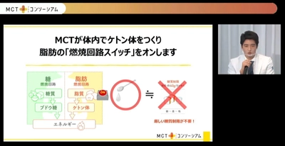 ＜「MCTプラス・コンソーシアム」第1回　メディアセミナー開催＞ 無理なく脂肪が燃える体質に変わる『MCT』のメカニズムを発表 - MCTが脂肪の「燃焼回路スイッチ」をオン。 効率よくエネルギーを使えるカラダへ -