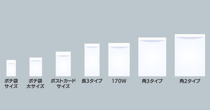 グラスパック平袋　既製品サイズラインナップ