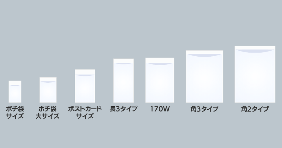 グラスパック平袋　既製品サイズラインナップ