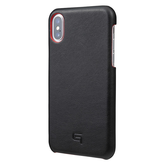 グラマス シェル型レザーケース(ブラック×レッド)外側