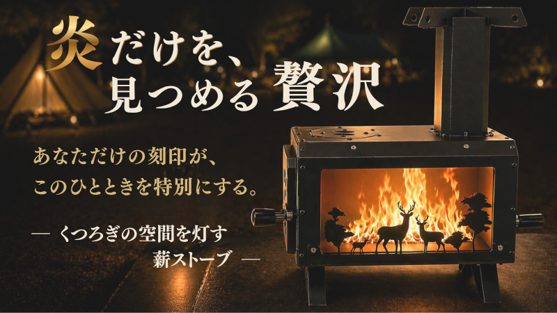 【Makuake公開】“何もしない贅沢”を、炎で味わう。調理もくつろぎも一台で叶う「Sherwood 薪ストーブ」登場
