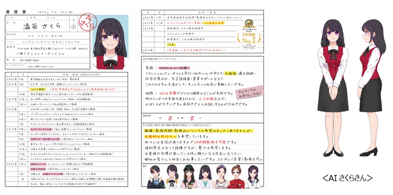 AIも就活する時代…AIさくらさん、就活生に！ 史上初“AIの履歴書”が誕生 『AIですが就活はじめました！』