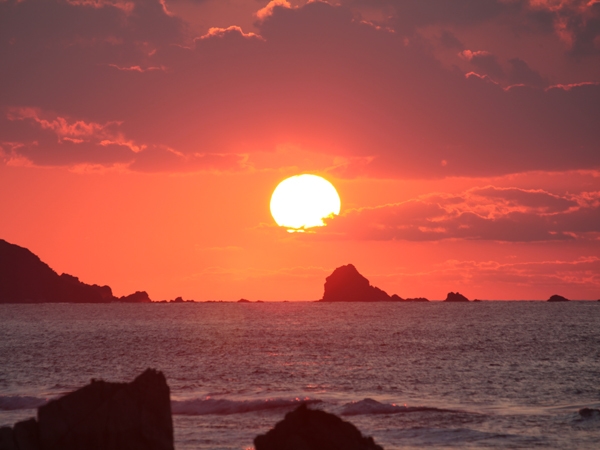 龍郷町嘉渡の夕暮れ