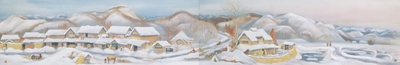 福田豊四郎《雪の一日》(部分)1928年　秋田県立近代美術館蔵